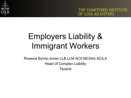 Employers Liability & Immigrant Workers