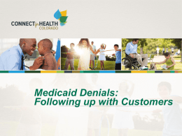 Medicaid Denials Leads Information Session