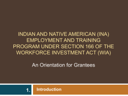 INDIAN AND NATIVE AMERICAN EMPLOYMENT AND