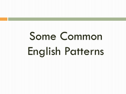 English Patterns