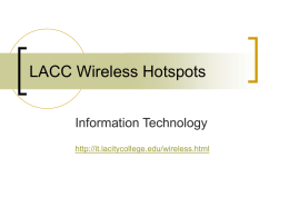 LACC Wireless Hot Spots - Los Angeles City College