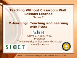 M-Learning: Teaching and Learning with PDAs