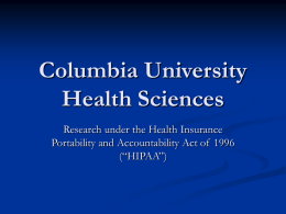 HIPAA Security - Columbia University Medical Center