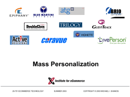 Mass Personalization