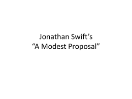 Jonathan Swift’s “A Modest Proposal”