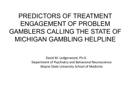Predictors of Treatment Engagement of Problem Gamblers