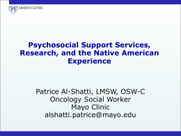 Research and Practice Psychosocial Support Services