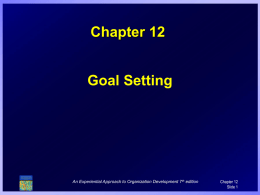 Ch 12 Goal Setting