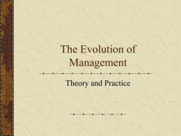 The Evolution of Management