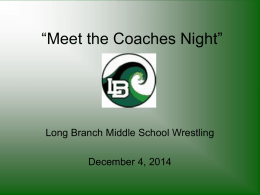 Meet the Coaches Night” - Long Branch Public Schools