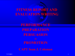 FITNESS REPORT WRITING