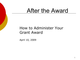 After the Award Letter