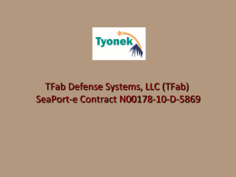 TYONEK MANUFACTURING LLC SeaPort
