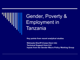 Gender, Poverty & Employment in Tanzania