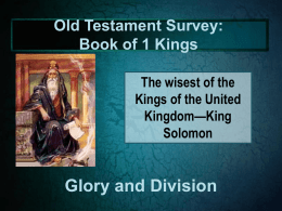 Old Testament Survey: Book of 1 Kings
