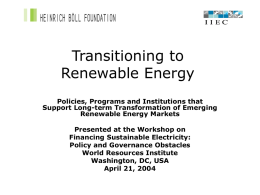Transitioning to Renewable Energy: