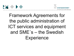 Framework Agreements in Public Sector Procurement and SME:s