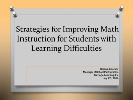 Strategies for Improving Math Instruction for Students