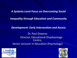 A Systems Level Focus on Overcoming Social Inequality