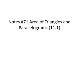 Notes Area of Triangles and Parallelograms