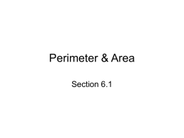 Perimeter & Area - Arizona State University