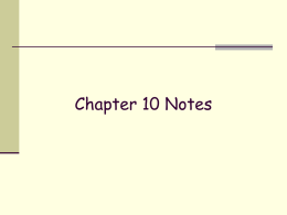 Chapter 10 Notes - Dripping Springs ISD