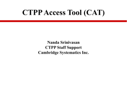 CTPP Access Tool (CAT)