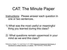 CAT: The Minute Paper