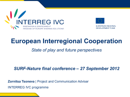 PowerPoint Presentation INTERREG IVC - SURF