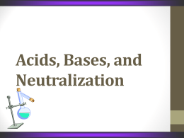 Acids, Bases, and Neutralization