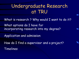 Undergraduate Research at UCC