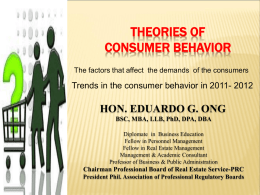 Consumer behavior - UE Graduate School