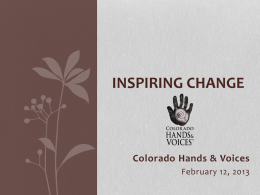 Strategic Planning - Colorado Hands & Voices