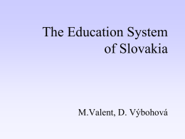 Education system in Slovac Republic