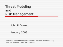 Threat Modeling and Risk Management