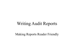 Writing Audit Reports
