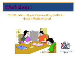 Basic Counselling Skills For Treatment