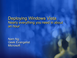 Deploying Windows Vista: Everything You Need in One Hour