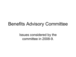 Benefits Advisory Committee - Louisiana State University