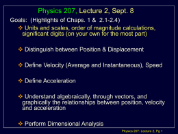 Physics 207: Lecture 2 Notes