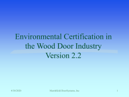 Environmental Direction in the Wood Door Industry