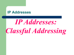 IP Addresses - Computing, Goldsmiths, University of London