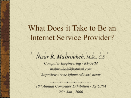 What does it take to be an Internet Service Provider