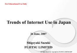 Trends of Internet Use in Japan