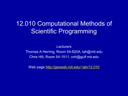 PowerPoint Presentation - 12.010 Computational Methods of