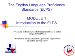 The Revised English Language Proficiency Standards (ELPS