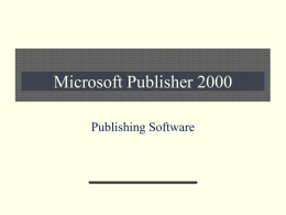 Microsoft Publisher 2000 - Colorado State University
