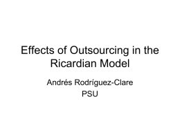 Effects of Outsourcing in the Ricardian Model