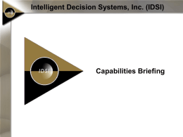 Intelligent Decision Systems, Inc. (IDSI)