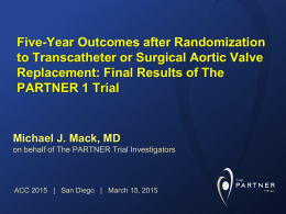 Five-Year Outcomes after Randomization to Transcatheter or